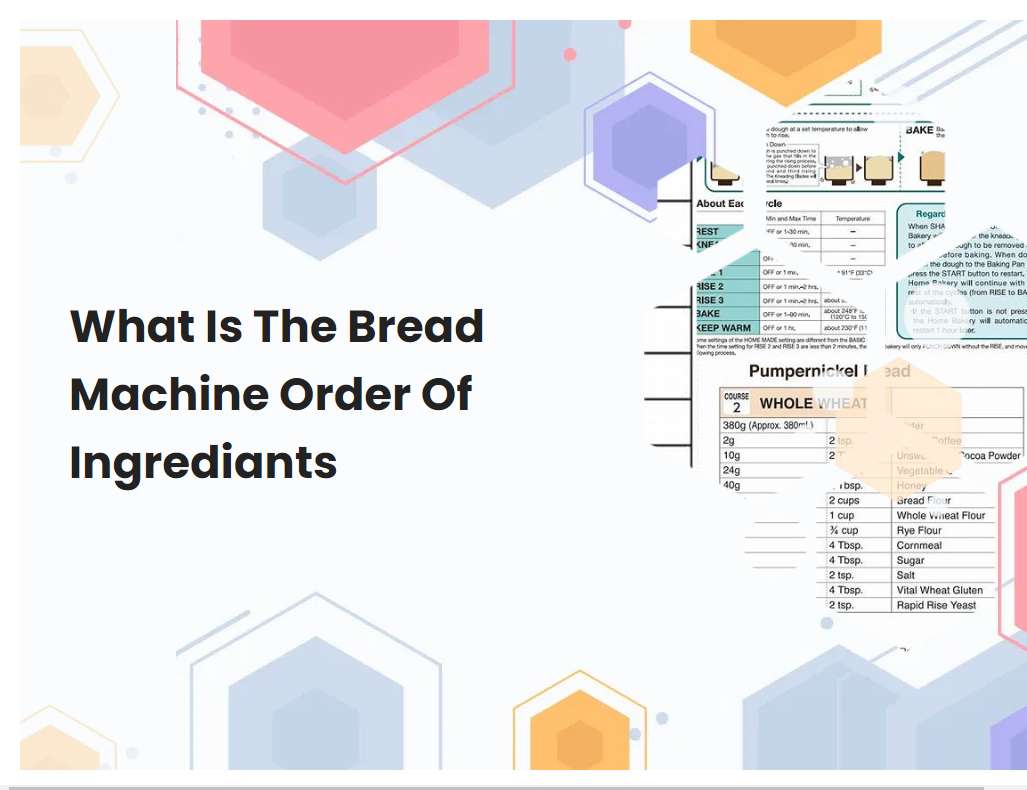 What Is The Bread Machine Order Of Ingrediants