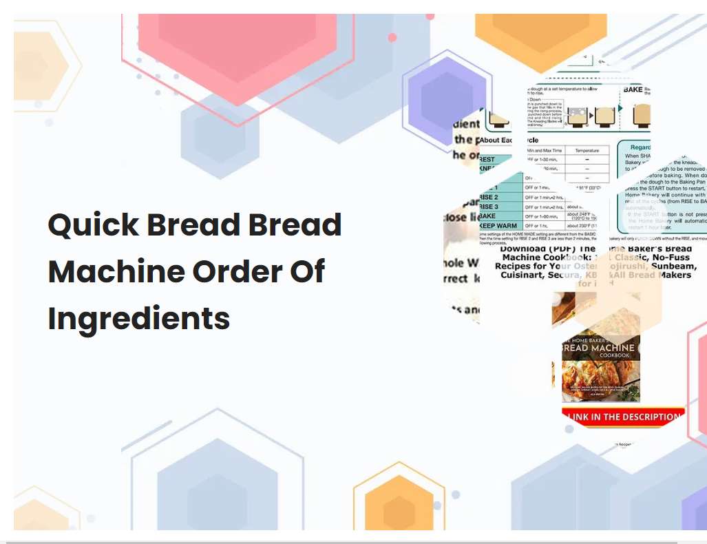 Quick Bread Bread Machine Order Of Ingredients